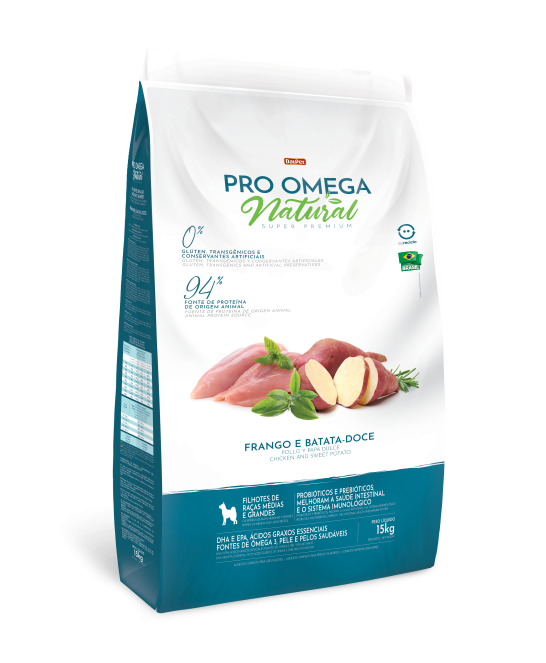 Pro Omega Natural Filhotes Raças Médias e Grandes 